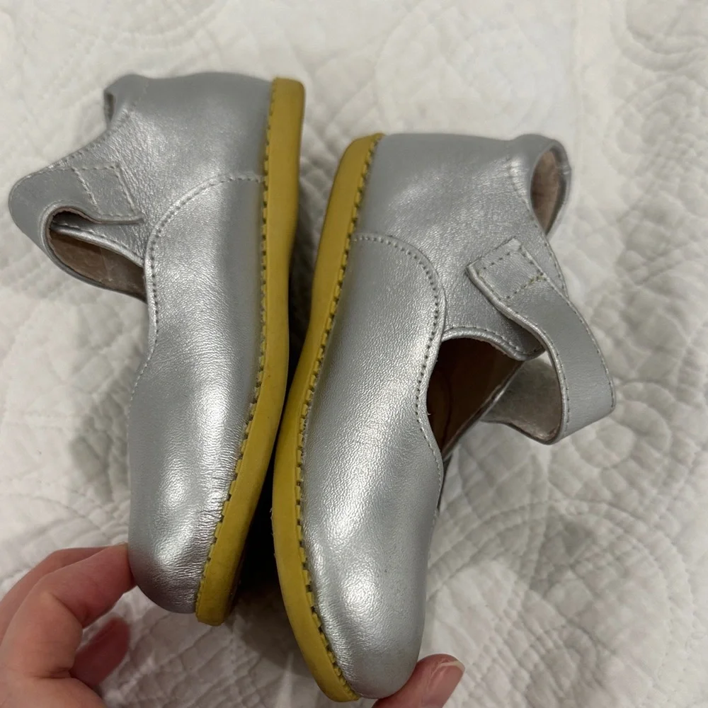 Livie & Luca Metallic Silver Mary Jane Toddler Shoes